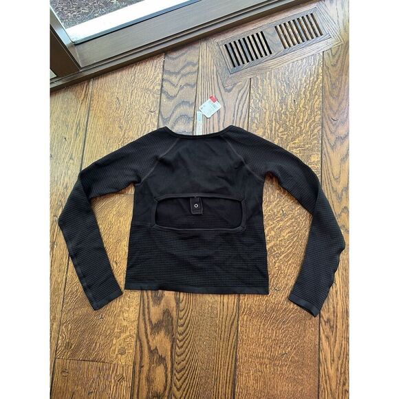 Free People FP Movement Bail Out Long Sleeve Layer Tee Shirt Black M/L New - Picture 6 of 6